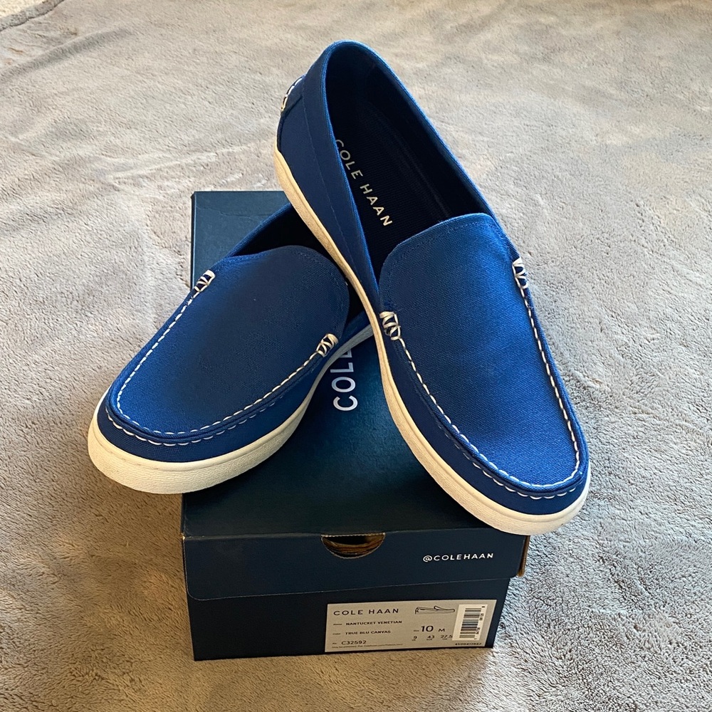Cole Haan Men's Vibrant Blue Slip-On Loafers